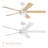 Vantage 52in 3-Blade Smart Ceiling Fan 2700K-6000K CCT Tunable Range LED Light Kit in White Hardware with Reversible Natural Wood or White Blades Works With iOS or Android App-126659220