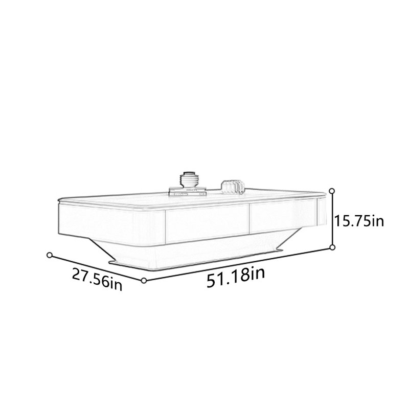 Solid wood advanced creative tea table, 15.75" H x 51.18" L x 27.56" W