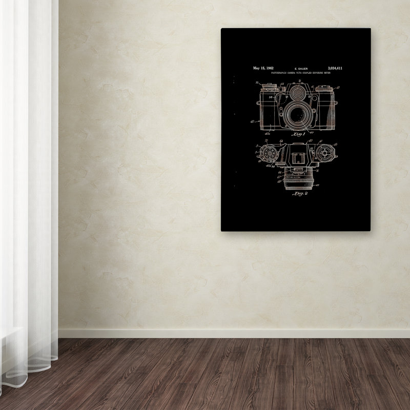 Black Photographic Camera Patent 1962 Canvas Art