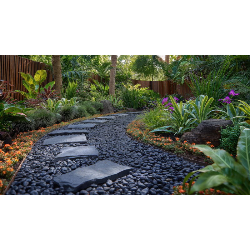 0.25- 0.5 Inch Black Polished River Pebbles For Garden & Home Decor, Outdoor Landscaping, Garden & Yard