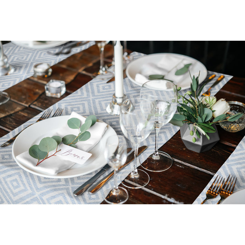 Skylar Dining Linens, Blue, 130cm W x 160cm L