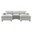 Canapé modulaire de 84,5 po avec poches de rangement, ensemble de canapé en chenille en forme de U avec coussins à 5 places, canapé à combinaison libre avec repose-pieds mobile-1257612218-1257612217