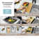 AZUNI Undermount or Drop-In 32 inch Stainless Steel Double Bowl Kitchen Sink with Grid, Strainer and Drying Rack, C233