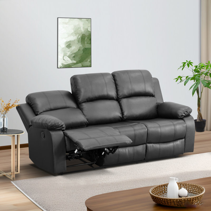 Lealia Living Room Recliner Sofa, Black