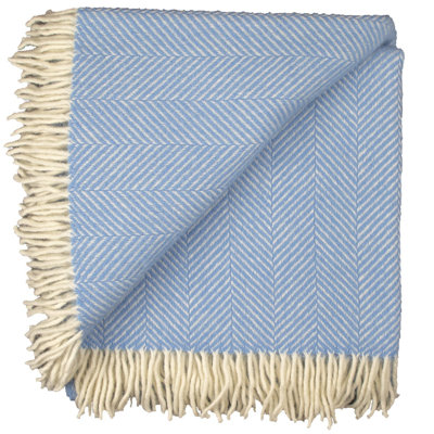 Couverture en laine pure new highland tweed chevrons Thiokk