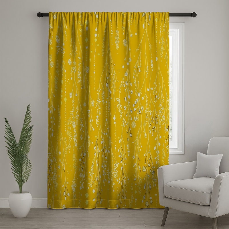 Rideaux floraux, voilages et voilages à motif floral - 1 panneau, 50" x 80" - 1 Panel, Transparent
