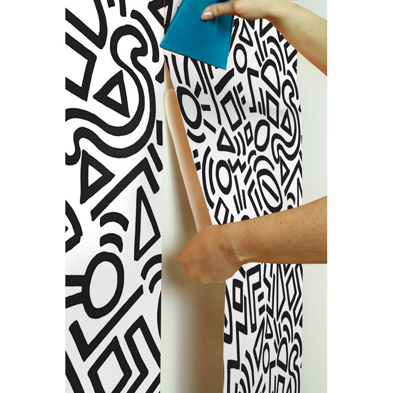 Papier peint adhésif Sage Doodle, Noir