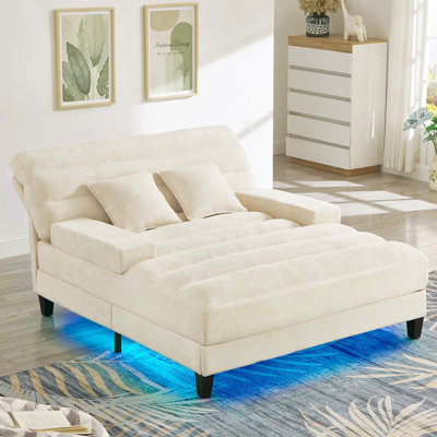 57.1" Sofa Bed Chenille Upholstered Lounge Sofa