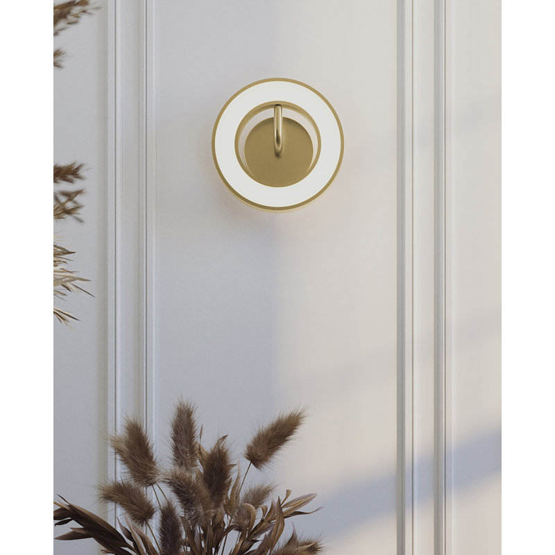 One 10'' LED Sconce - Light Antique Brass, Light Antique Brass