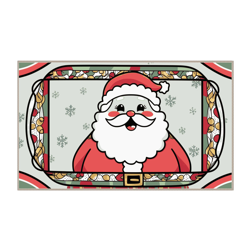 Tapis de vacances d'hiver de Noël lavable The Holiday Aisle®, Rectangulaire 8 pi x 12 pi