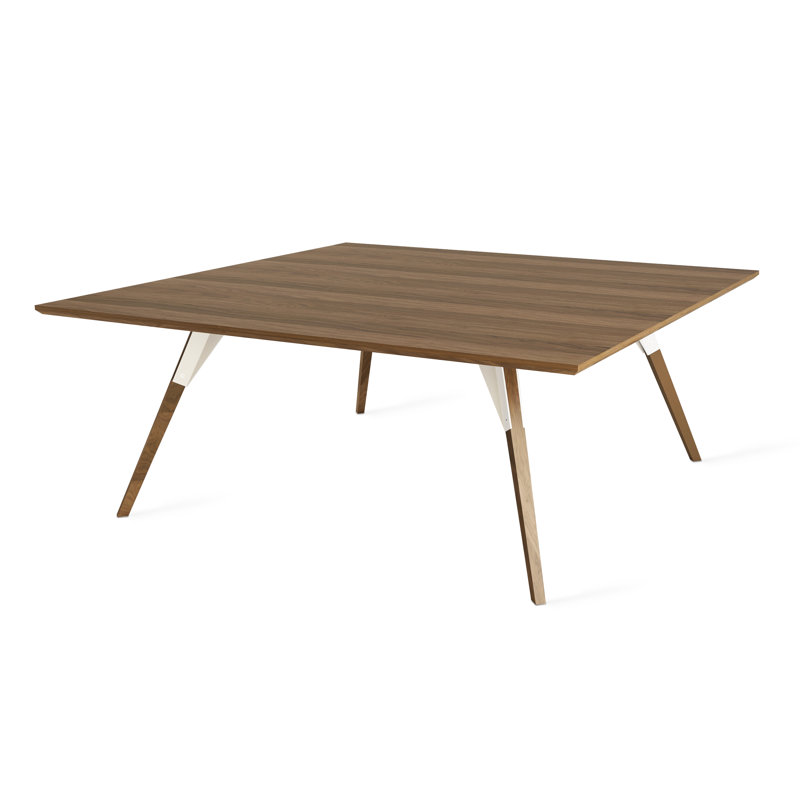 Table basse clarke, H 18 po x L 46 po x l 46 po, Noyer, Noyer / Blanc