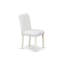 Ensemble de table de salle à manger 3 pièces pour petits espaces comprenant une table de salle à manger carrée et 2 chaises Parson revêtues de similicuir blanc, lin blanc-1195928156-1132522851-1132522850