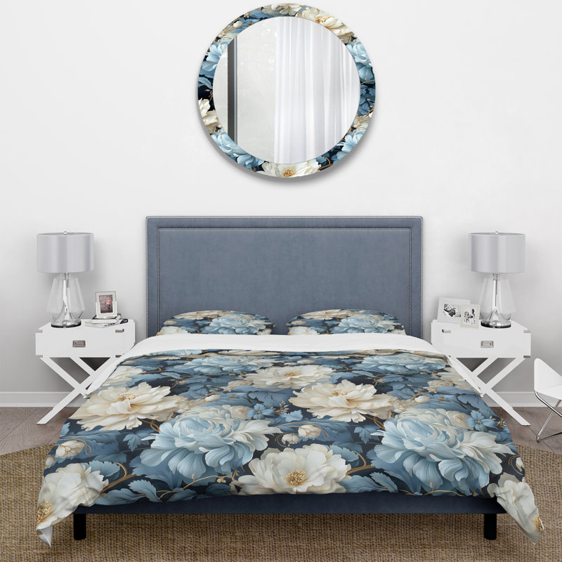 Ensemble de housse de couette Ethereal Rococo Flourish Victorian, Housse de couette pour très grand lit et 2 très