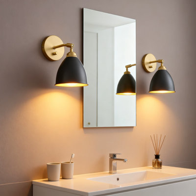 Applique murale rétro vintage, ensemble de 2 lampes de lecture à intensité variable avec interrupteur marche / arrêt, abat-jour ovale en métal pour éclairage mural intérieur