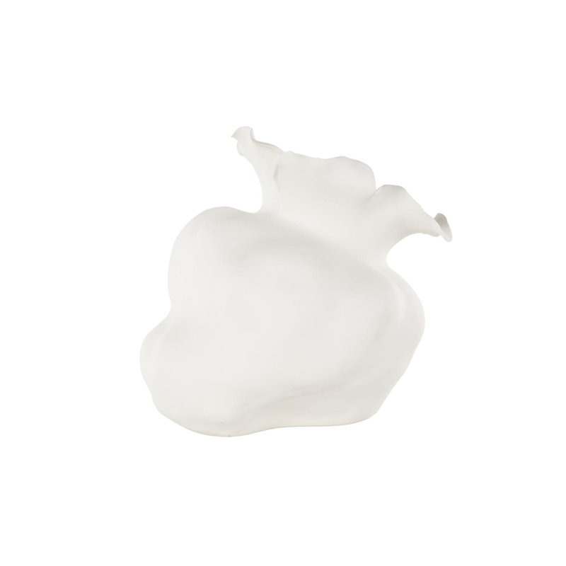 Acosta Ceramic Floral Inspired Abstract Vase, White