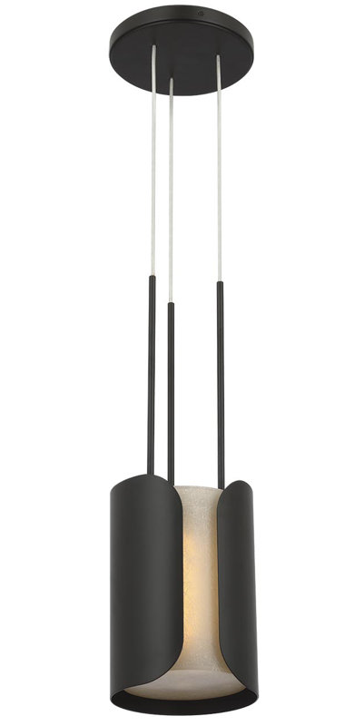 Anne-Marie Barton Armise Pendant with Nova Frost, 242" H x 7.5" W, Matte Carbon, White