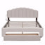 Structure de lit plateforme tapissier avec tiroir en molleton Queen Teddy