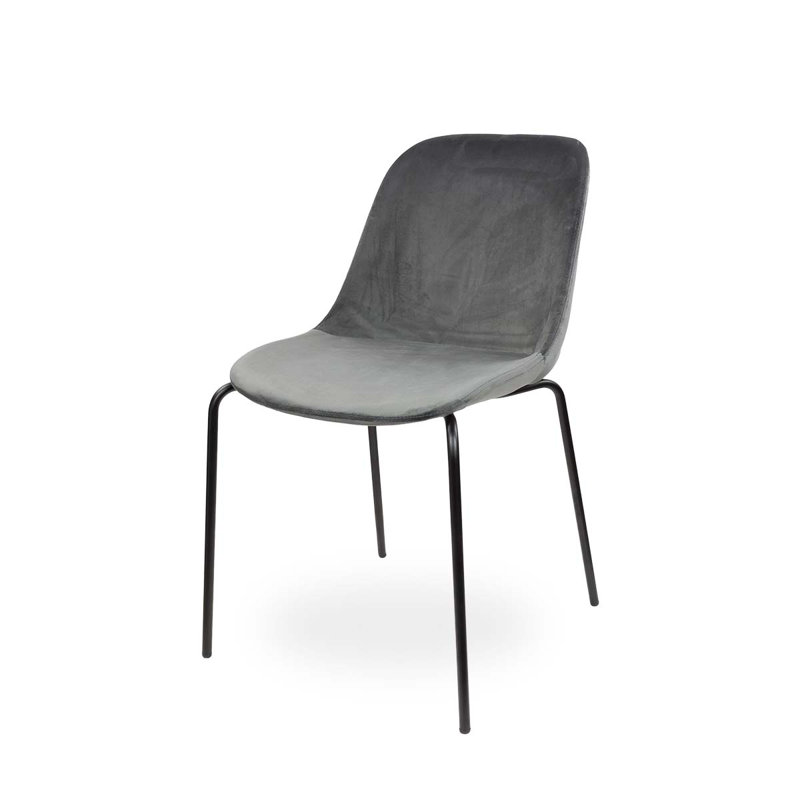 Upholstered Dining Chair, Black, Grey