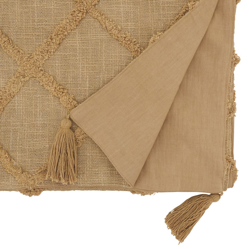 Iero Rectangular Geometric Table Runner, Natural