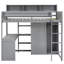 Lit mezzanine simple en bois gris avec options de rangement stable et lit de taille robuste, construction robuste et abondante-1292971705