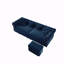 Canapé-lit convertible Chesterfield 3 en 1, très grand, revêtement en velours capitonné, repose-pieds mobile, bleu-118053984