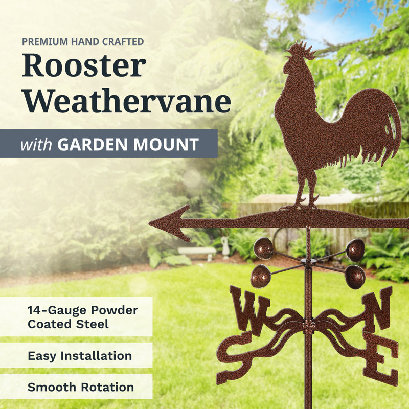 Viar 28'' H Steel Animals Weathervane, Garden Mount