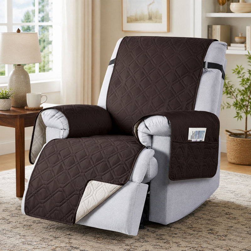Housse imperméable pour fauteuil inclinable avec poches et sangles