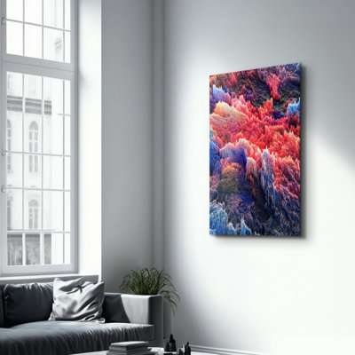 Élégante peinture murale en verre trempé de 13,8 po x 21,7 po | 100% verre trempé, épaisseur: 0,16 pouce | Imprimé UV pour des couleurs éclatantes | Parfait pour la décoration intérieure, le salon et les espaces de bureau