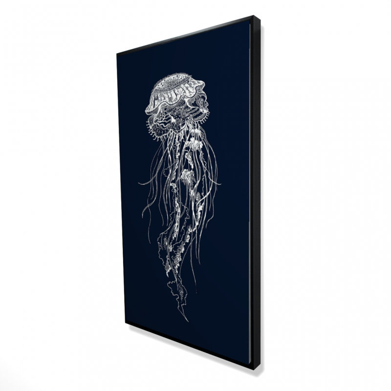 Detailed jellyfish illustration - 24"x48" Framed canvas