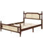 Structure de lit grand en bois avec tête et pied de lit en rotin-870513012