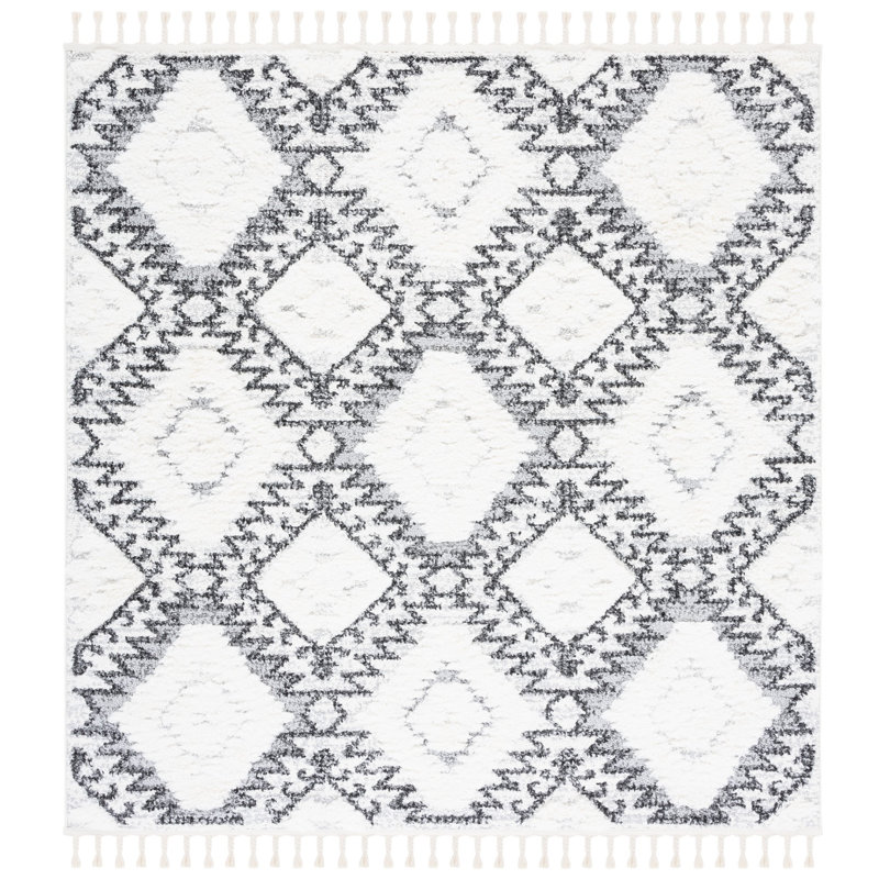 Kampsville Tassel Shag Performance Southwestern Rug, Square 6'7"