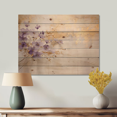 Geier - Décoration murale en bois floral sur bois de pin naturel