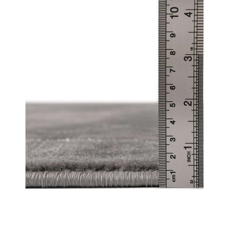 Tapis gris argenté à motif géométrique glam, Rectangle 6 pi 1 po x 9 pi