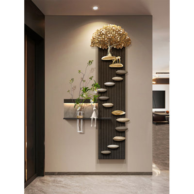 Plantes vertes hydroponiques de luxe moderne avec peintures murales lumineuses