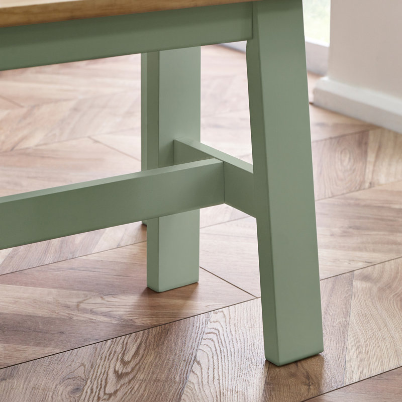 Hayasdan Solid Wood Bench, Brown/Sage Green