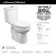Toilette allongée deux pièces double chasse (siège non inclus) H2Optimum