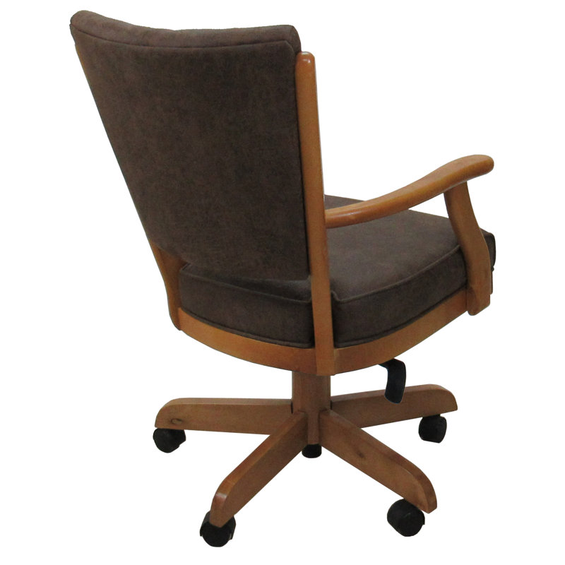 Chaise pivotante en bois avec accoudoirs Danyael, Northwest Whiskey