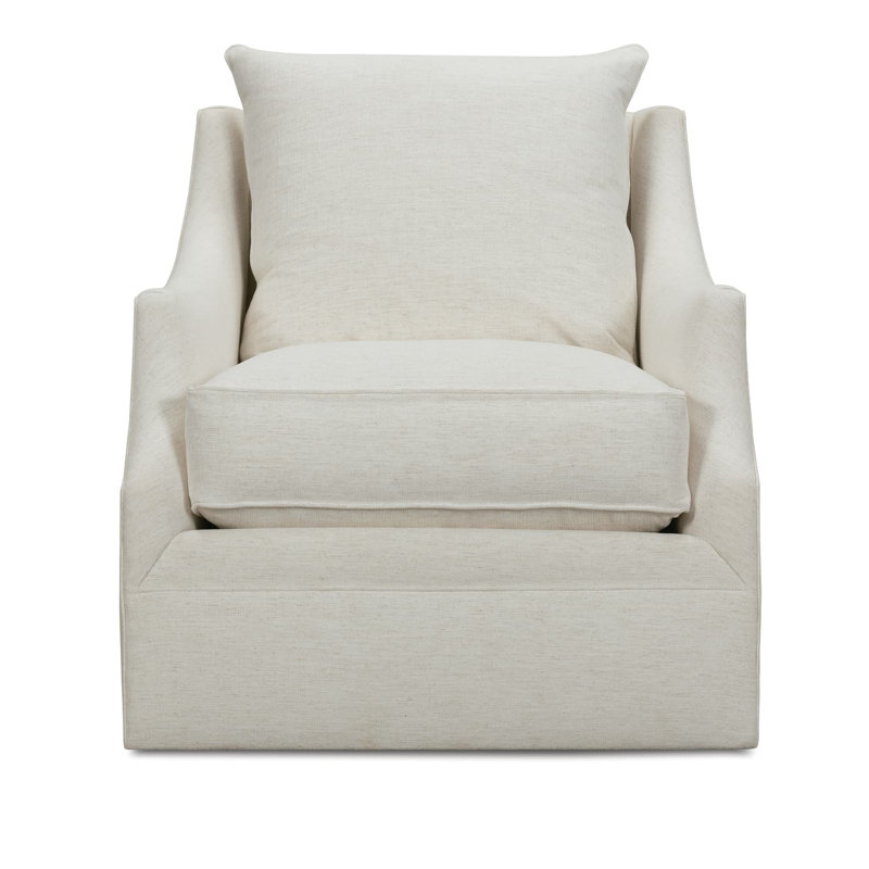 Kara Swivel Armchair, Nomad Eggshell Crypton® Chenille, Polyester Blend, 38"H x 37"W x 29"D