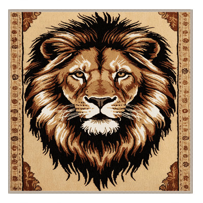 Washable Barbary Lion Big Cats Area Rug