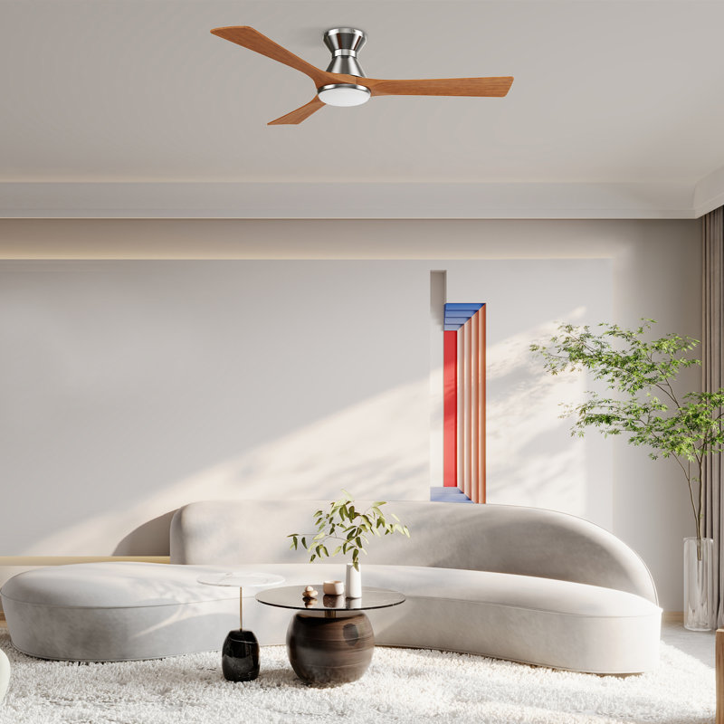Ventilateur de plafond en bois massif de 52 po avec télécommande, ensemble d'éclairage inclus avec l'assistant Google et Amazon Alexa, raccourci Siri.