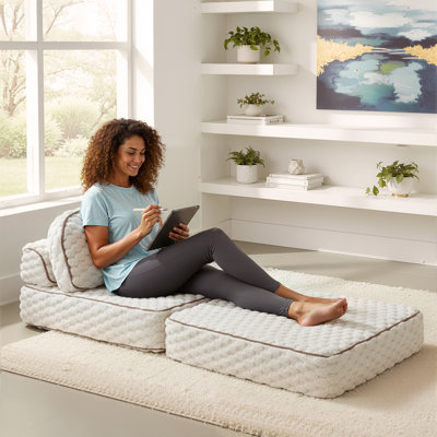 Versatile Folding Sofa Bed with Headrest & Lumbar Pillow by Ebern Designs