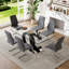 7-Piece Glass Top Dining Table Sets-2087355604