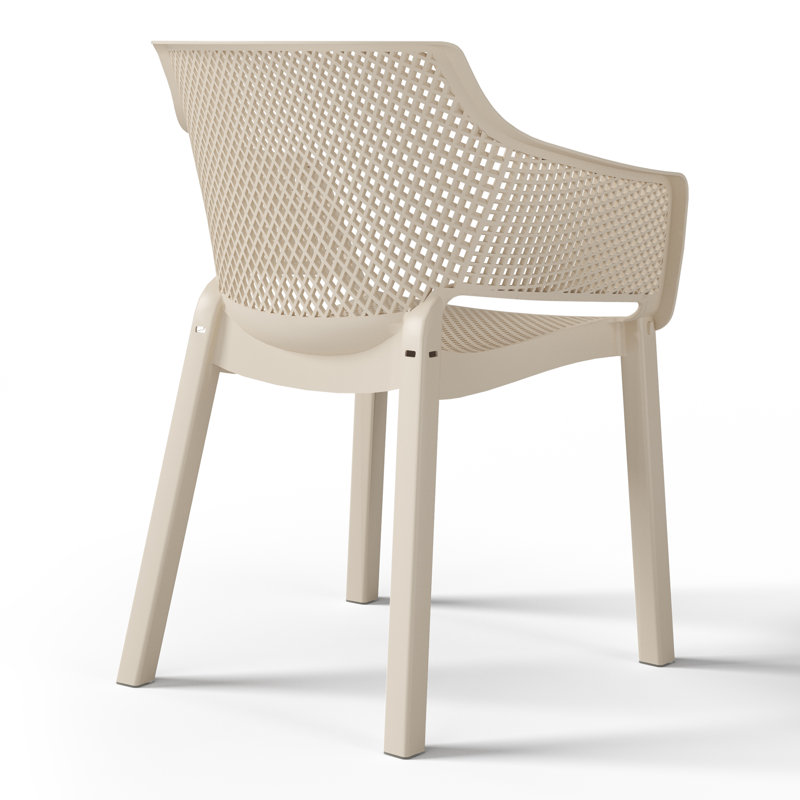 Ensemble de 4 chaises de patio empilables, Beige
