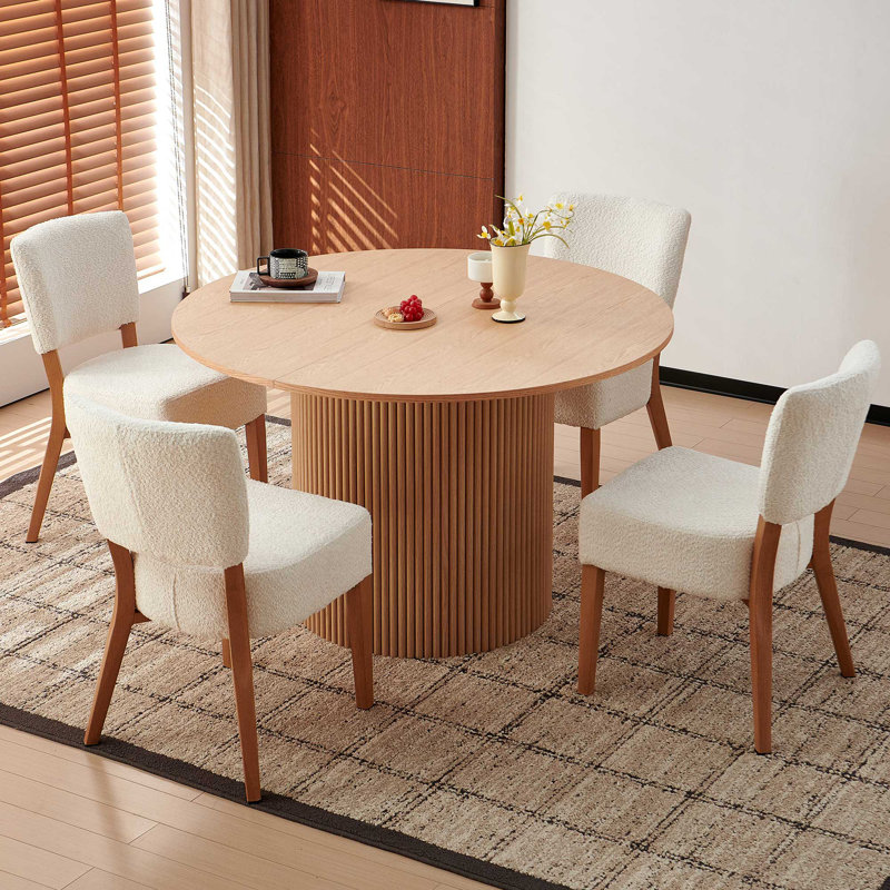Aarush 5 - Piece Dining Set, Natural Oak/White
