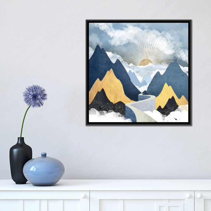 Avenir brillant ii SpaceFrog Designs, H 18 po x l 18 po x P 1,5 po, Toile avec cadre noir, Pas de tapis