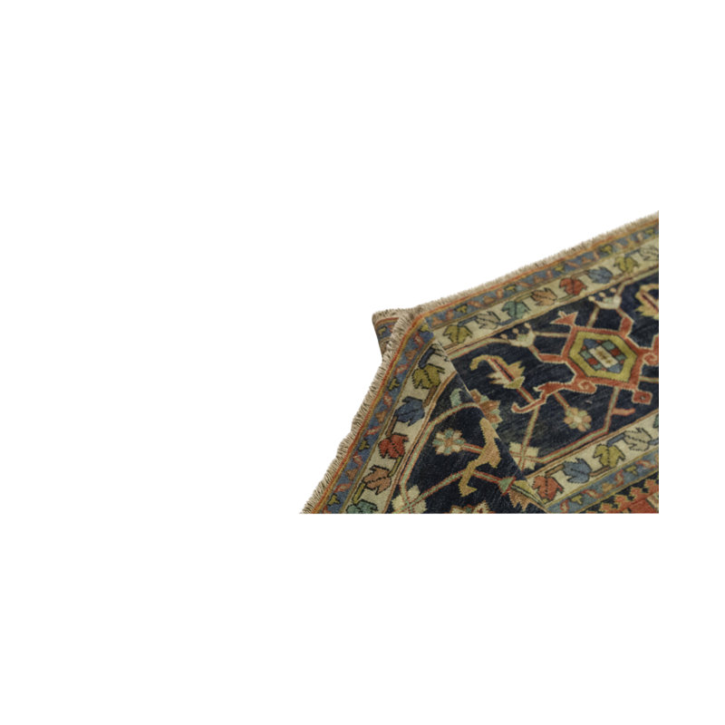 Hand-Knotted High-Quality Red and Blue Area Rug