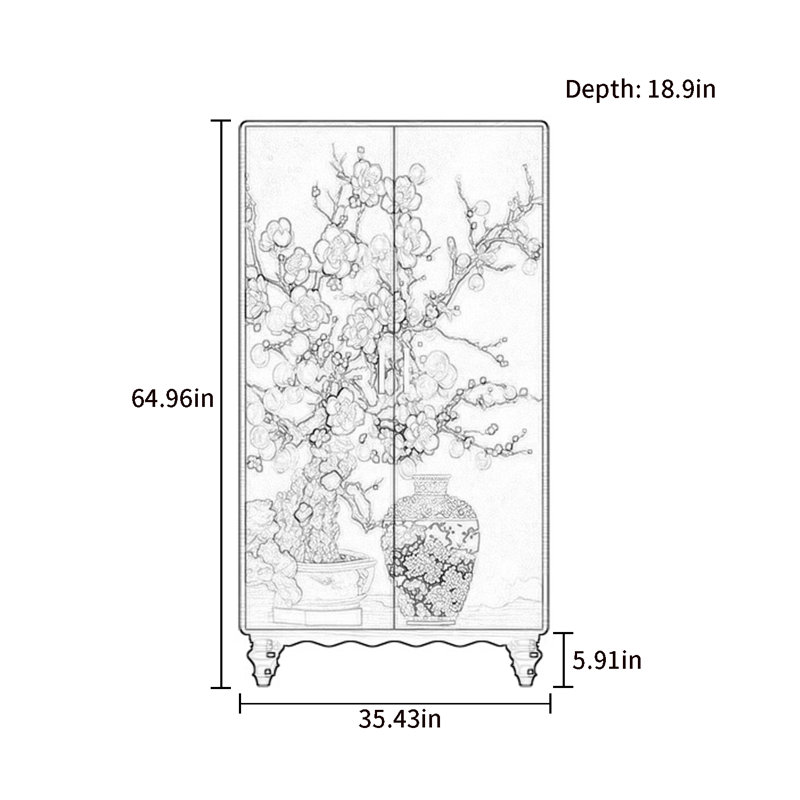 Garde-robe moderne pour chambre double, Noyer / vert