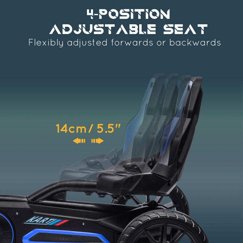 Blue Adjustable Pedal Go Kart with Handbrake
