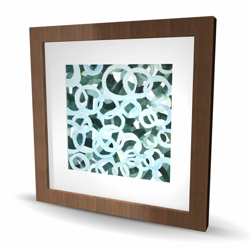 Abstrait cercles - reproduction encadrée mat pour décor de salle de bain, H 16 po x l 16 po