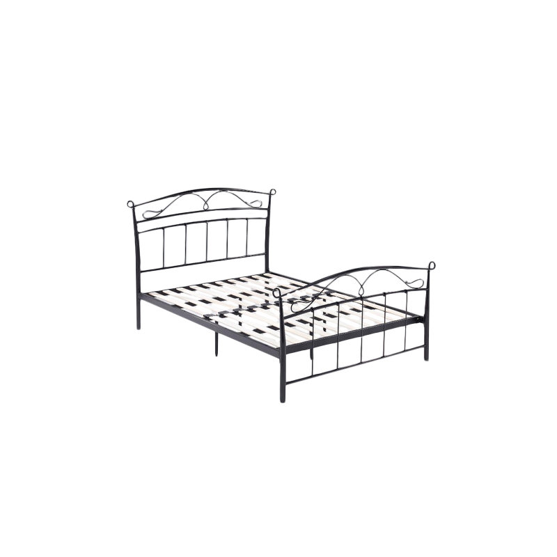 UK Double - DE 135 X 190 Cm Metal Bed, Platinum